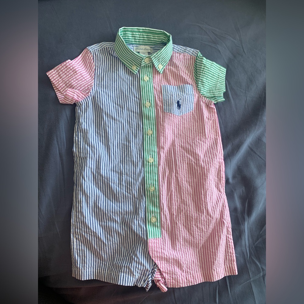 Boys’ Ralph Lauren Striped Button Down Jumper